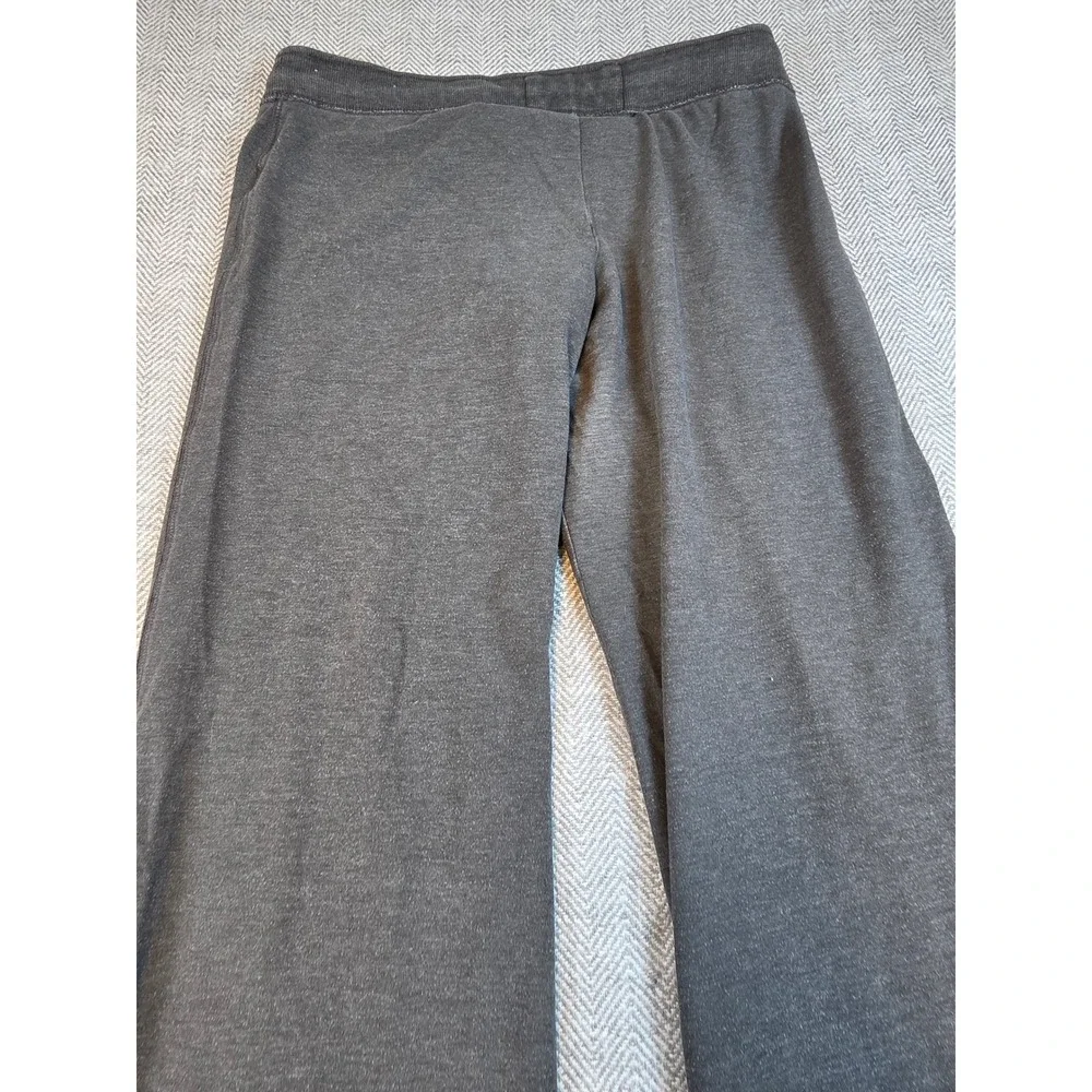 Hollister California Wide Leg Sweatpants Charcoal Gray Lime Green Logo Large